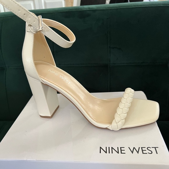 Nine West Shoes - Nine West Braided Doble Band Heel Sandals Size 8, Cream color, Brand New!
